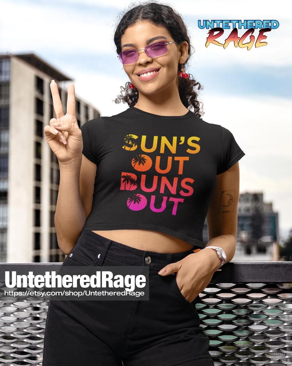 Suns Out Buns Out Crop Top Tee